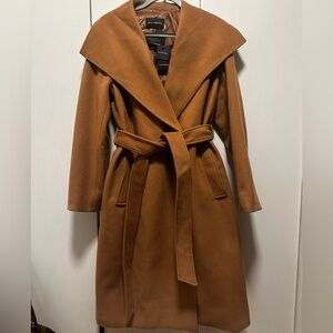 NWT Club Monaco Camel Shawl Collar Wrap Coat